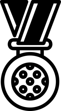 Kazanan Siyah ve Beyaz Logo Simgesi Markalaşma ve Tasarım için PNG Biçiminde