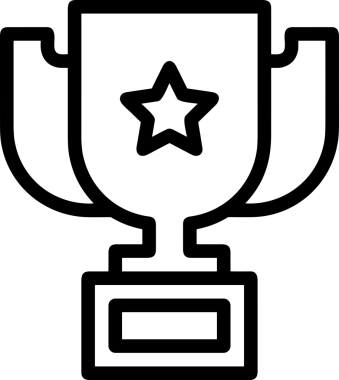 Kazanan Siyah ve Beyaz Logo Simgesi Markalaşma ve Tasarım için PNG Biçiminde