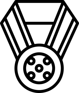 Kazanan Siyah ve Beyaz Logo Simgesi Markalaşma ve Tasarım için PNG Biçiminde