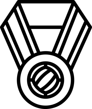 Kazanan Siyah ve Beyaz Logo Simgesi Markalaşma ve Tasarım için PNG Biçiminde