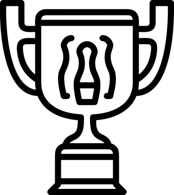 Kazanan Siyah ve Beyaz Logo Simgesi Markalaşma ve Tasarım için PNG Biçiminde