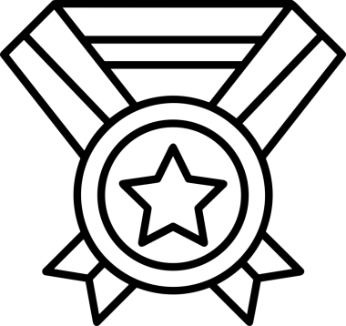 Kazanan Siyah ve Beyaz Logo Simgesi Markalaşma ve Tasarım için PNG Biçiminde