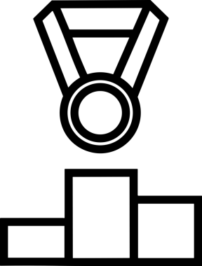 Kazanan Siyah ve Beyaz Logo Simgesi Markalaşma ve Tasarım için PNG Biçiminde