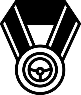 Kazanan Siyah ve Beyaz Logo Simgesi Markalaşma ve Tasarım için PNG Biçiminde
