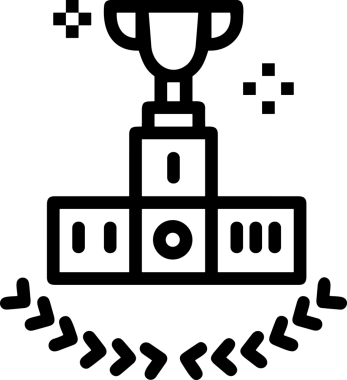Kazanan Siyah ve Beyaz Logo Simgesi Markalaşma ve Tasarım için PNG Biçiminde