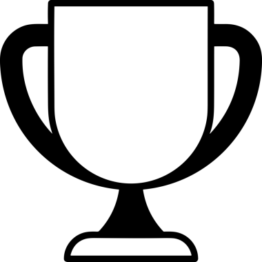 Kazanan Siyah ve Beyaz Logo Simgesi Markalaşma ve Tasarım için PNG Biçiminde