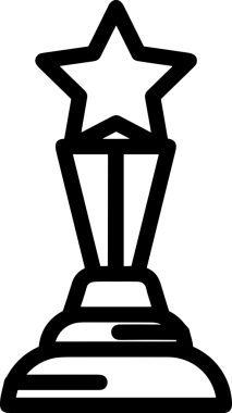 Kazanan Siyah ve Beyaz Logo Simgesi Markalaşma ve Tasarım için PNG Biçiminde