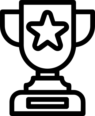 Kazanan Siyah ve Beyaz Logo Simgesi Markalaşma ve Tasarım için PNG Biçiminde