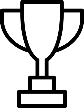 Kazanan Siyah ve Beyaz Logo Simgesi Markalaşma ve Tasarım için PNG Biçiminde