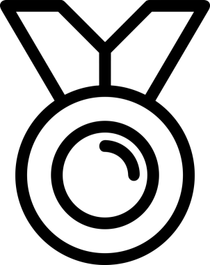 Kazanan Siyah ve Beyaz Logo Simgesi Markalaşma ve Tasarım için PNG Biçiminde