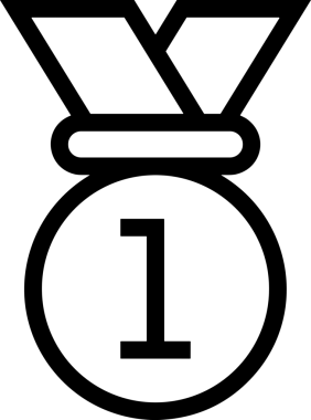 Kazanan Siyah ve Beyaz Logo Simgesi Markalaşma ve Tasarım için PNG Biçiminde