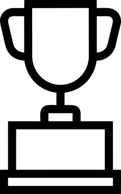 Kazanan Siyah ve Beyaz Logo Simgesi Markalaşma ve Tasarım için PNG Biçiminde