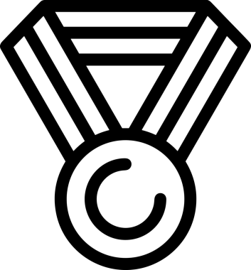 Kazanan Siyah ve Beyaz Logo Simgesi Markalaşma ve Tasarım için PNG Biçiminde