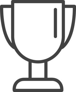 Kazanan Siyah ve Beyaz Logo Simgesi Markalaşma ve Tasarım için PNG Biçiminde