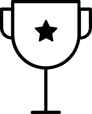 Kazanan Siyah ve Beyaz Logo Simgesi Markalaşma ve Tasarım için PNG Biçiminde