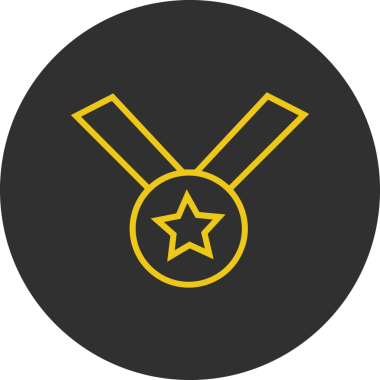 Kazanan Siyah ve Beyaz Logo Simgesi Markalaşma ve Tasarım için PNG Biçiminde