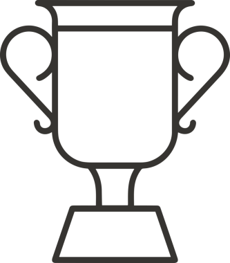 Kazanan Siyah ve Beyaz Logo Simgesi Markalaşma ve Tasarım için PNG Biçiminde