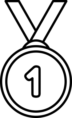 Kazanan Siyah ve Beyaz Logo Simgesi Markalaşma ve Tasarım için PNG Biçiminde