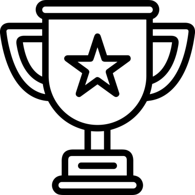 Kazanan Siyah ve Beyaz Logo Simgesi Markalaşma ve Tasarım için PNG Biçiminde