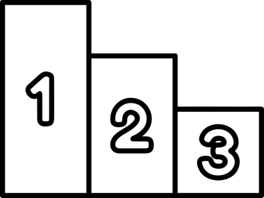 Kazanan Siyah ve Beyaz Logo Simgesi Markalaşma ve Tasarım için PNG Biçiminde
