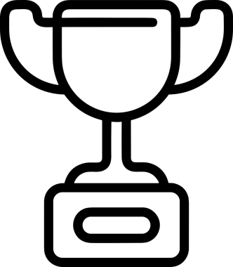 Kazanan Siyah ve Beyaz Logo Simgesi Markalaşma ve Tasarım için PNG Biçiminde