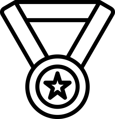 Kazanan Siyah ve Beyaz Logo Simgesi Markalaşma ve Tasarım için PNG Biçiminde