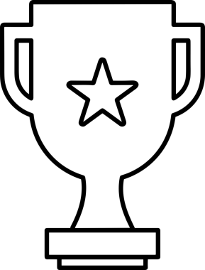 Kazanan Siyah ve Beyaz Logo Simgesi Markalaşma ve Tasarım için PNG Biçiminde