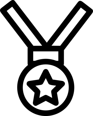 Kazanan Siyah ve Beyaz Logo Simgesi Markalaşma ve Tasarım için PNG Biçiminde