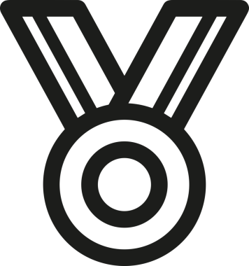 Kazanan Siyah ve Beyaz Logo Simgesi Markalaşma ve Tasarım için PNG Biçiminde