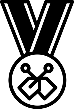 Kazanan Siyah ve Beyaz Logo Simgesi Markalaşma ve Tasarım için PNG Biçiminde