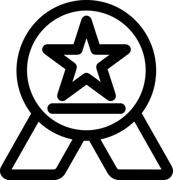 Kazanan Siyah ve Beyaz Logo Simgesi Markalaşma ve Tasarım için PNG Biçiminde