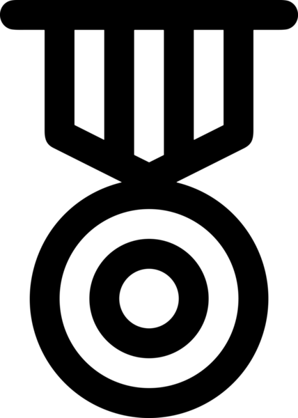 Kazanan Siyah ve Beyaz Logo Simgesi Markalaşma ve Tasarım için PNG Biçiminde