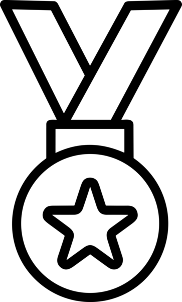 Kazanan Siyah ve Beyaz Logo Simgesi Markalaşma ve Tasarım için PNG Biçiminde