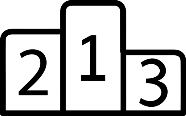 Kazanan Siyah ve Beyaz Logo Simgesi Markalaşma ve Tasarım için PNG Biçiminde