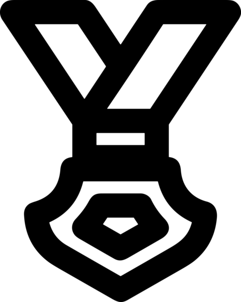 Kazanan Siyah ve Beyaz Logo Simgesi Markalaşma ve Tasarım için PNG Biçiminde