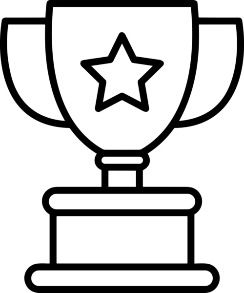 Kazanan Siyah ve Beyaz Logo Simgesi Markalaşma ve Tasarım için PNG Biçiminde