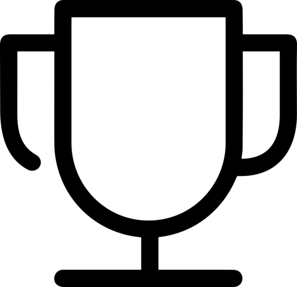Kazanan Siyah ve Beyaz Logo Simgesi Markalaşma ve Tasarım için PNG Biçiminde