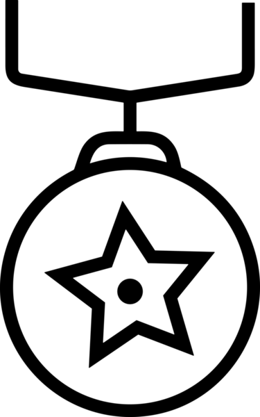 Kazanan Siyah ve Beyaz Logo Simgesi Markalaşma ve Tasarım için PNG Biçiminde