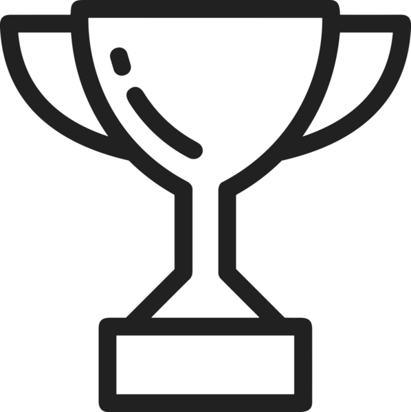 Kazanan Siyah ve Beyaz Logo Simgesi Markalaşma ve Tasarım için PNG Biçiminde