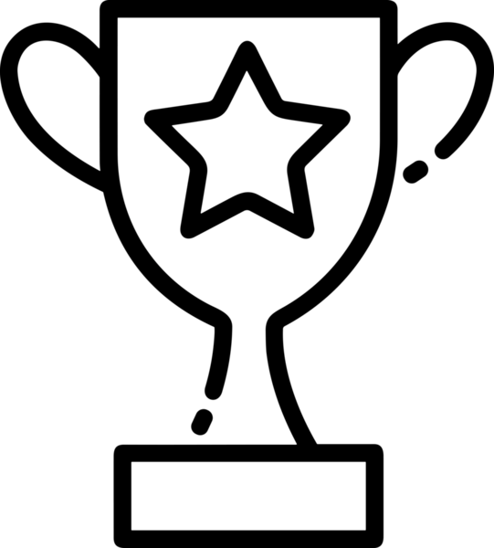 Kazanan Siyah ve Beyaz Logo Simgesi Markalaşma ve Tasarım için PNG Biçiminde