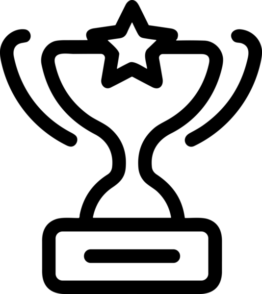 Kazanan Siyah ve Beyaz Logo Simgesi Markalaşma ve Tasarım için PNG Biçiminde