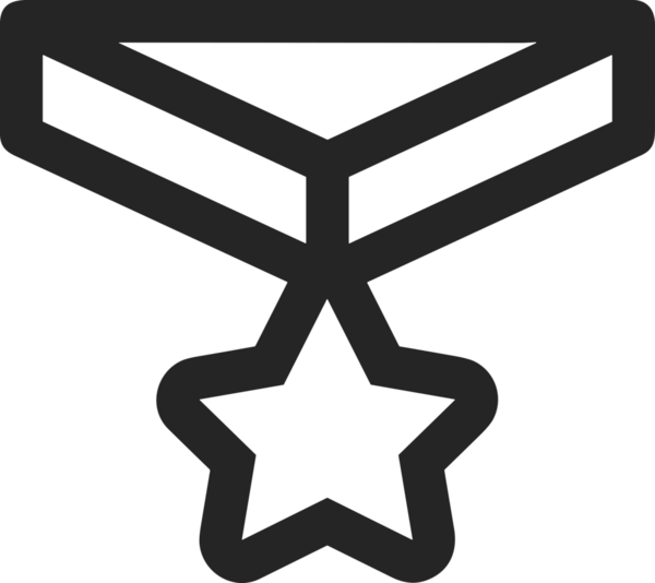 Kazanan Siyah ve Beyaz Logo Simgesi Markalaşma ve Tasarım için PNG Biçiminde