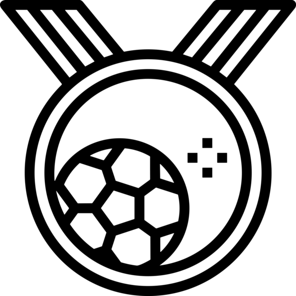 Kazanan Siyah ve Beyaz Logo Simgesi Markalaşma ve Tasarım için PNG Biçiminde