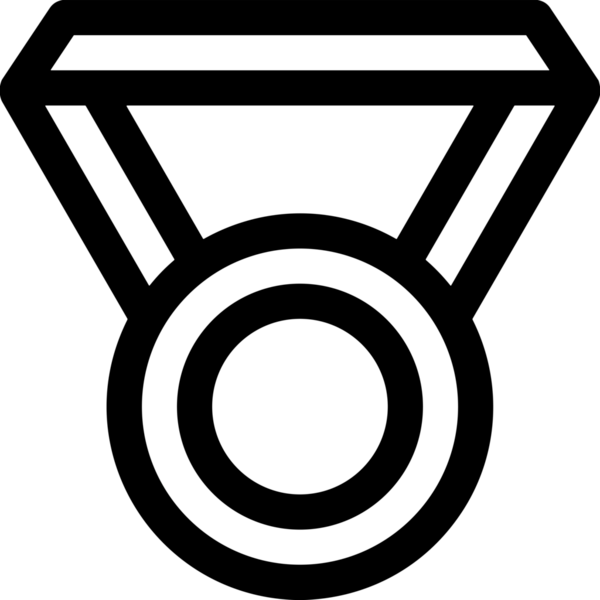 Kazanan Siyah ve Beyaz Logo Simgesi Markalaşma ve Tasarım için PNG Biçiminde