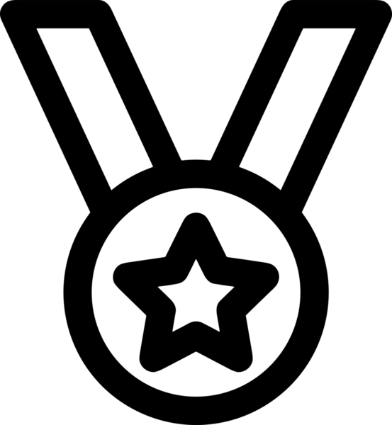 Kazanan Siyah ve Beyaz Logo Simgesi Markalaşma ve Tasarım için PNG Biçiminde