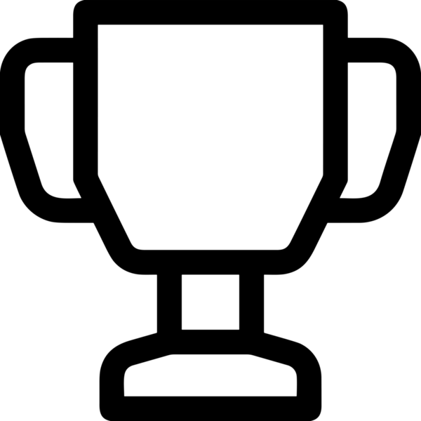 Kazanan Siyah ve Beyaz Logo Simgesi Markalaşma ve Tasarım için PNG Biçiminde