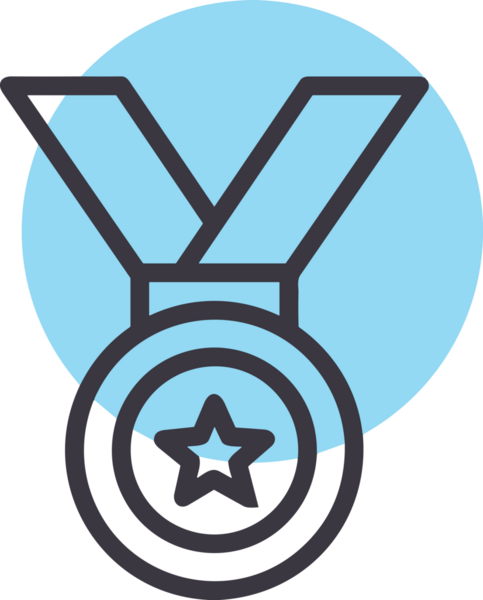 Kazanan Siyah ve Beyaz Logo Simgesi Markalaşma ve Tasarım için PNG Biçiminde