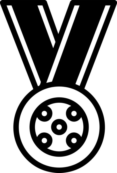 Kazanan Siyah ve Beyaz Logo Simgesi Markalaşma ve Tasarım için PNG Biçiminde