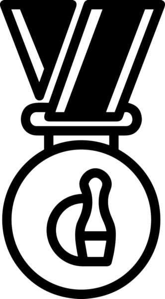 Kazanan Siyah ve Beyaz Logo Simgesi Markalaşma ve Tasarım için PNG Biçiminde