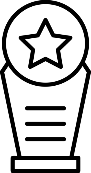 Kazanan Siyah ve Beyaz Logo Simgesi Markalaşma ve Tasarım için PNG Biçiminde